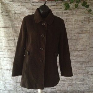 anne klein club collar wool blend coat